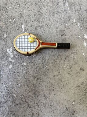 Limoges handpainted tennis racket trinket box